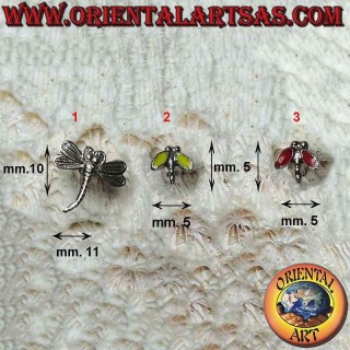 Mini orecchino in argento, la libellula