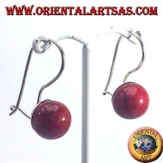 Orecchini d'argento con sfera di madrepore