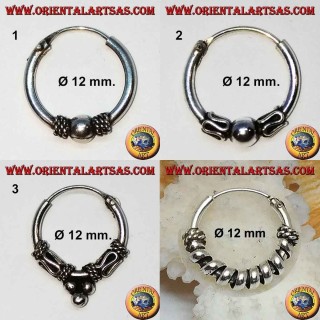 925 ‰ silver earring, machined circle, 12 mm diameter (1)