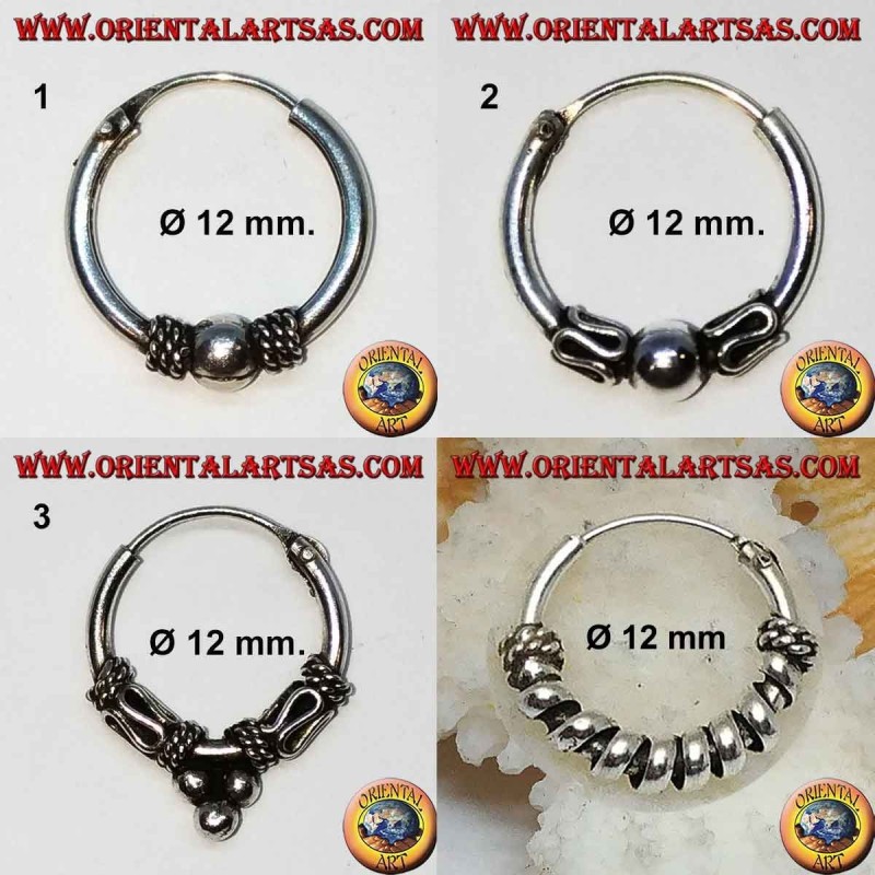 925 ‰ silver earring, machined circle, 12 mm diameter (1)