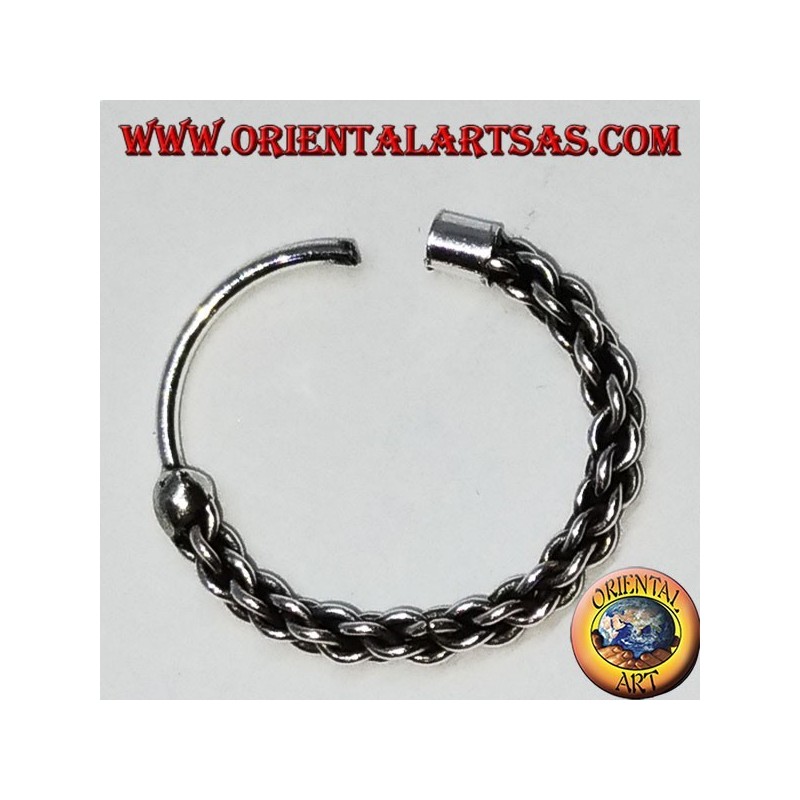 Boucle d'oreille en argent 925‰, cercle usiné, diamètre 12 mm (2)