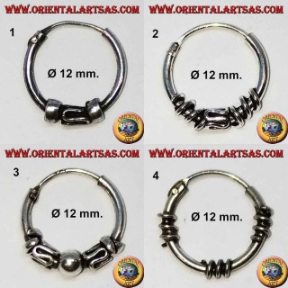 Pendiente de plata 925 ‰, círculo mecanizado, 12 mm de diámetro (3)