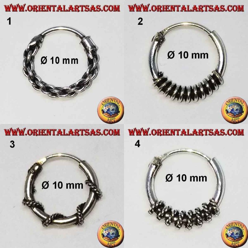 925 ‰ silver earring, machined circle, 10 mm diameter (1)