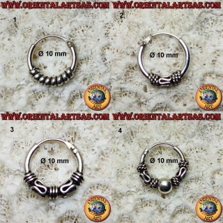 925 ‰ silver earring, machined circle, 10 mm diameter (3)