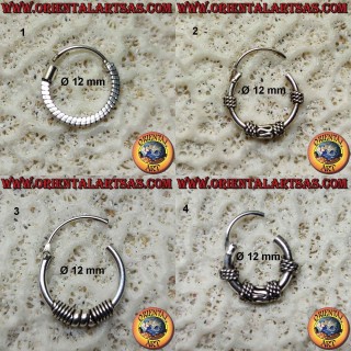 925 ‰ silver earring, machined circle, 12 mm diameter (6)