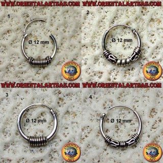 925 ‰ silver earring, machined circle, 12 mm diameter (7)