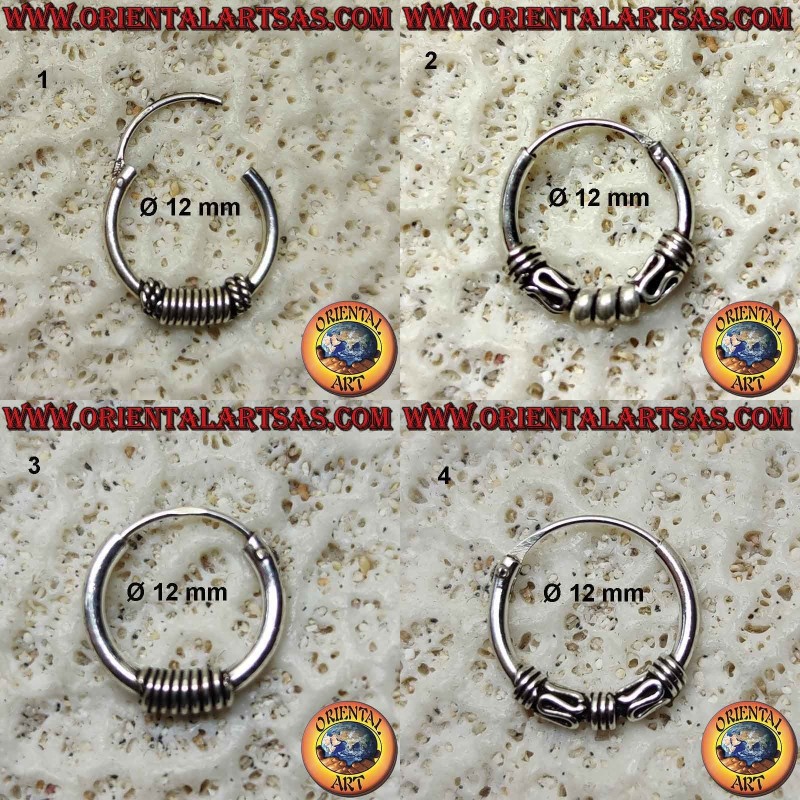 Pendiente de plata 925 ‰, círculo mecanizado, 12 mm de diámetro (7)