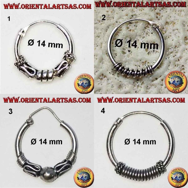 925 ‰ silver earring, machined circle, 14 mm diameter (1)