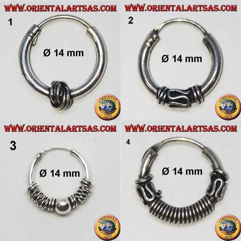 925 ‰ silver earring, machined circle, 14 mm in diameter (2)