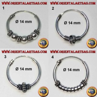 Pendiente de plata 925 ‰, círculo mecanizado, 14 mm de diámetro (4)