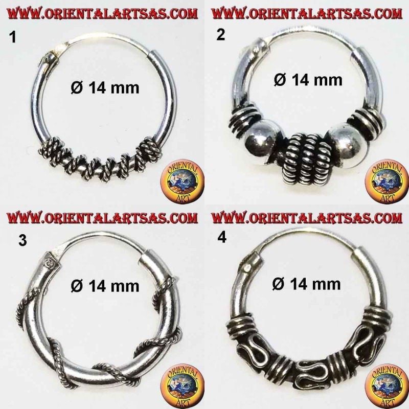 925 ‰ silver earring, machined circle, 14 mm in diameter (6)