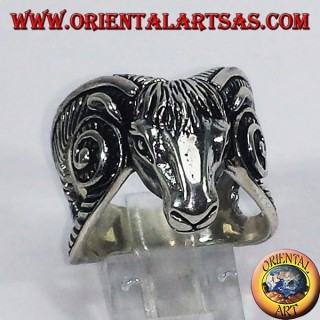 Ring in hypoallergenic 925 ‰ silver Baphomet Goat of Mendes, ram