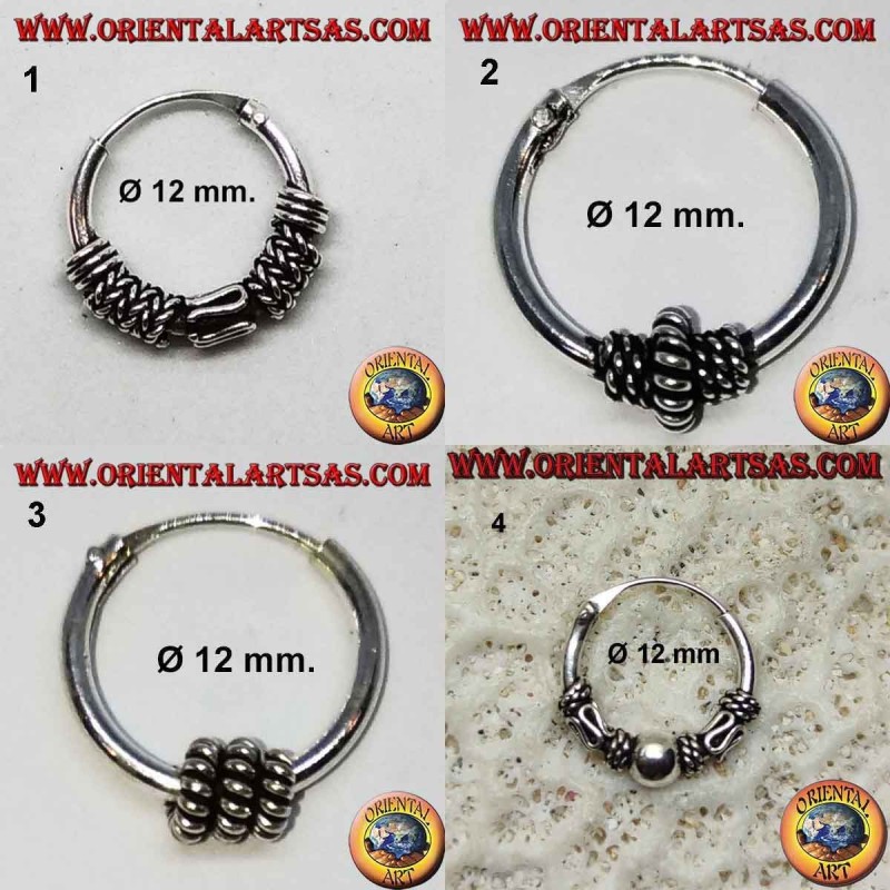 925 ‰ silver earring, machined circle, 12 mm diameter (5)