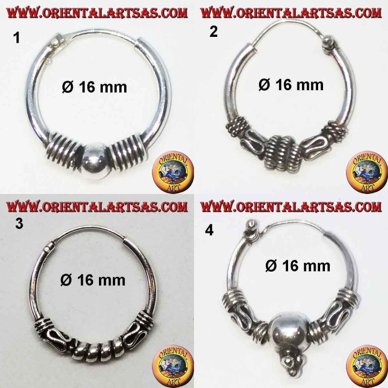 925 ‰ silver earring, machined circle, 16 mm in diameter (1)