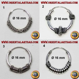 925 ‰ silver earring, machined circle, 16 mm in diameter (4)