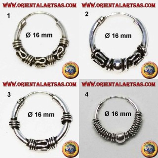 925 ‰ silver earring, machined circle, 16 mm in diameter (5)