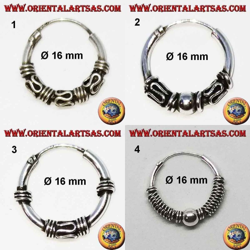 925 ‰ silver earring, machined circle, 16 mm in diameter (5)