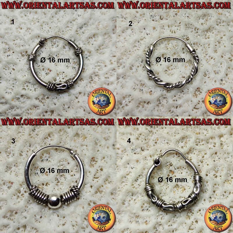 925 ‰ silver earring, machined circle, 16 mm in diameter (7)