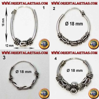 Pendiente de plata 925 ‰, círculo mecanizado, 18 mm de diámetro (1)