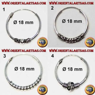 925 ‰ silver earring, machined circle, 18 mm diameter (2)