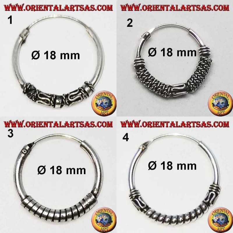 Pendiente de plata 925 ‰, círculo mecanizado, 18 mm de diámetro (3)