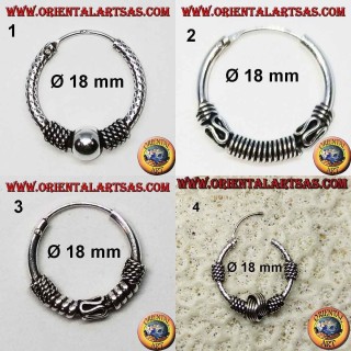 Pendiente de plata 925 ‰, círculo mecanizado, 18 mm de diámetro (5)