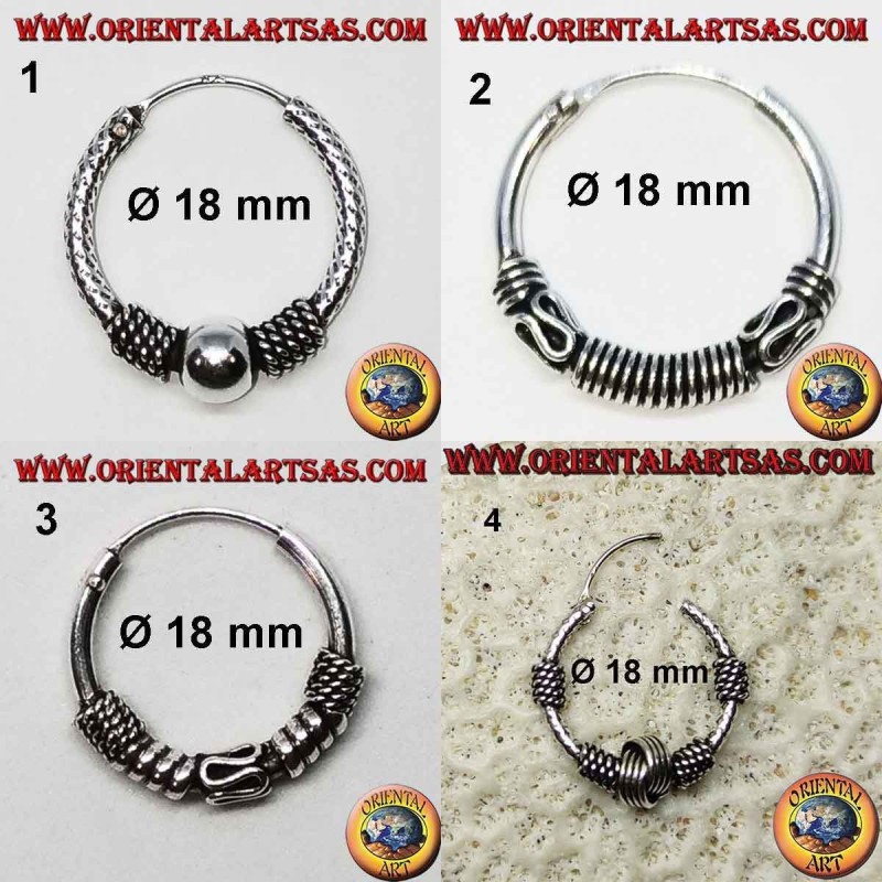 925 ‰ silver earring, machined circle, 18 mm diameter (5)