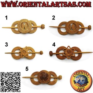 Hair clip with wicker pin, various models