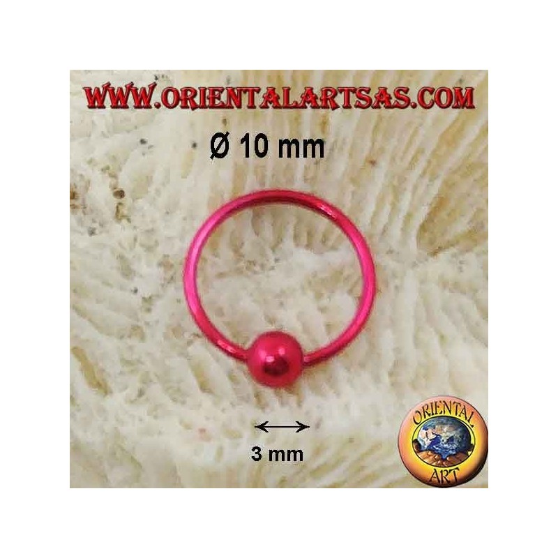 Diadema de nariz plateada Ø 10 mm con esfera de 3 mm, esmaltada