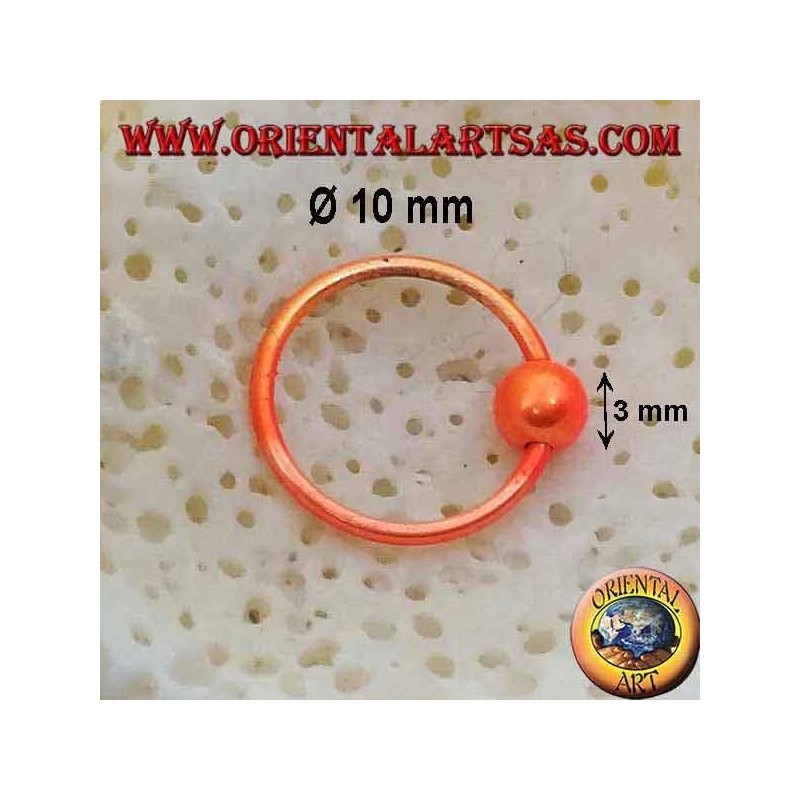 Diadema de nariz plateada Ø 10 mm con esfera de 3 mm, esmaltada