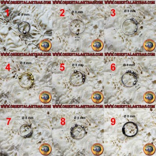 8 mm diameter silver nose headband, various models