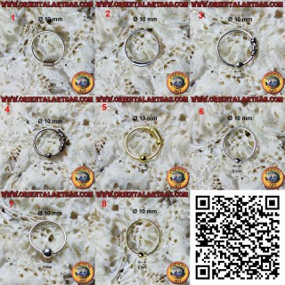 Anneau de nez en argent 925 hypoallergénique de 10 mm de diamètre, divers modèles