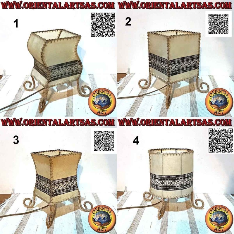 Ethnic table lamp in animal skin 20 cm, various shapes