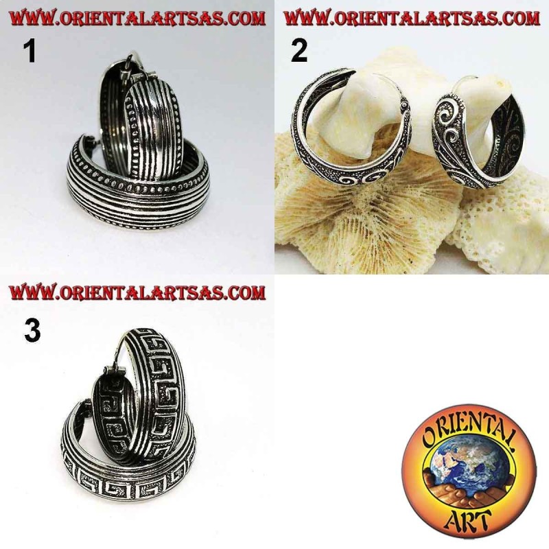 20mm Chiseled Wide Rounded Hoop Silver Earrings (1)