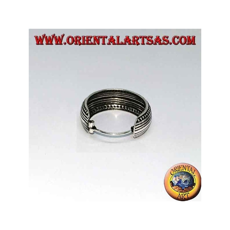 Aretes de plata de aro redondeado ancho cincelado de 20 mm (1)