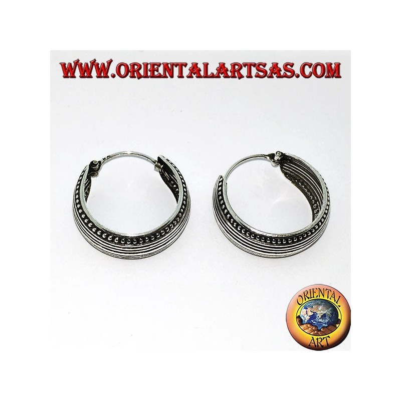 20 mm gemeißelte breite abgerundete Creolen aus Silber (1)