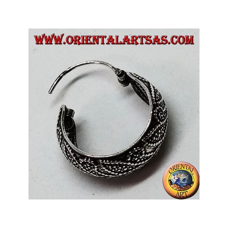 20mm Chiseled Wide Rounded Hoop Silver Earrings (1)