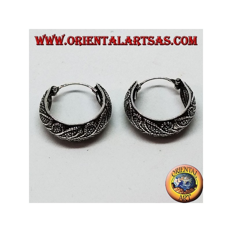 20mm Chiseled Wide Rounded Hoop Silver Earrings (1)
