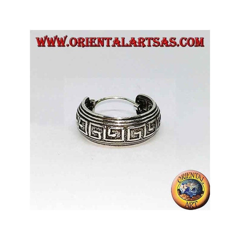 20 mm gemeißelte breite abgerundete Creolen aus Silber (1)