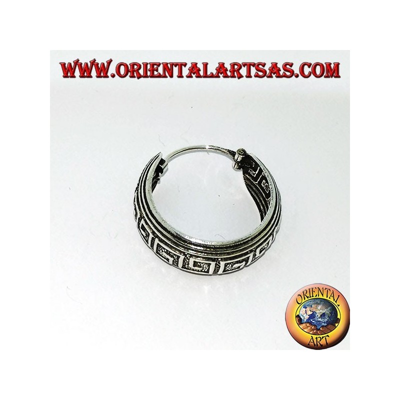 20mm Chiseled Wide Rounded Hoop Silver Earrings (1)