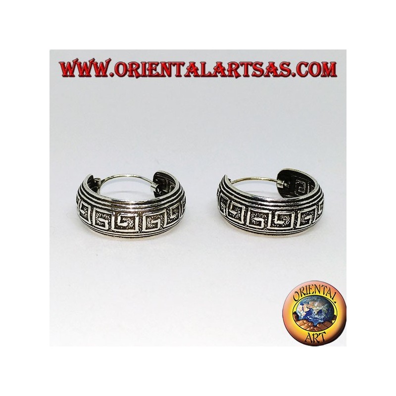 20mm Chiseled Wide Rounded Hoop Silver Earrings (1)