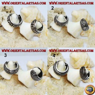 Pendientes de plata de círculo grande cincelado de 12 mm y 6 mm de espesor (1)