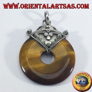 Colgante de plata con ojo de tigre del buñuelo