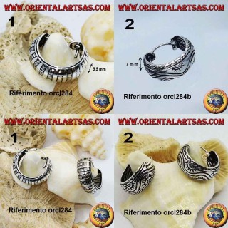 Silberne Ohrringe mit einem breiten abgerundeten 16 mm gemeißelten Kreis