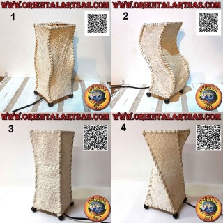 Ethnic table lamp in Tapa or Ngatu (tree bark) of 30 cm, various shapes