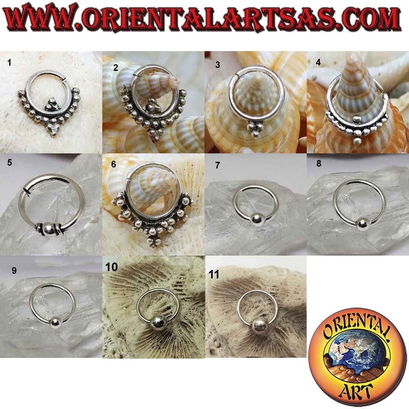 Septum nose headband in silver, various models