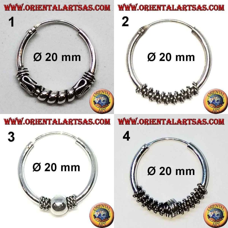 Pendiente de plata 925 ‰, círculo mecanizado, 20 mm de diámetro (2)