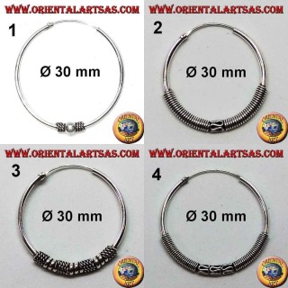 925 ‰ silver earring, machined circle, 30 mm in diameter (1)