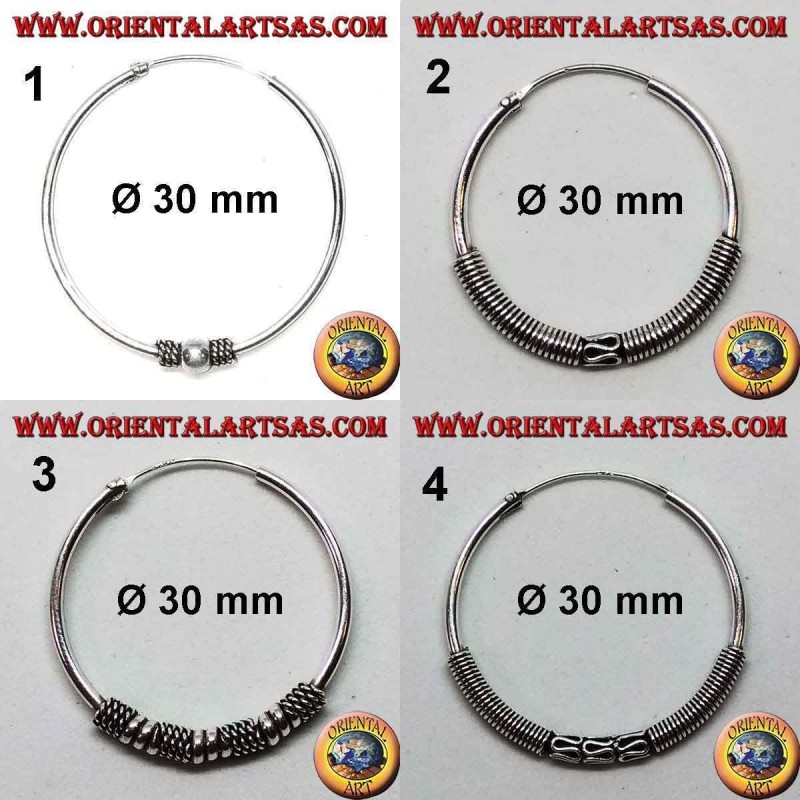 925 ‰ silver earring, machined circle, 30 mm in diameter (1)