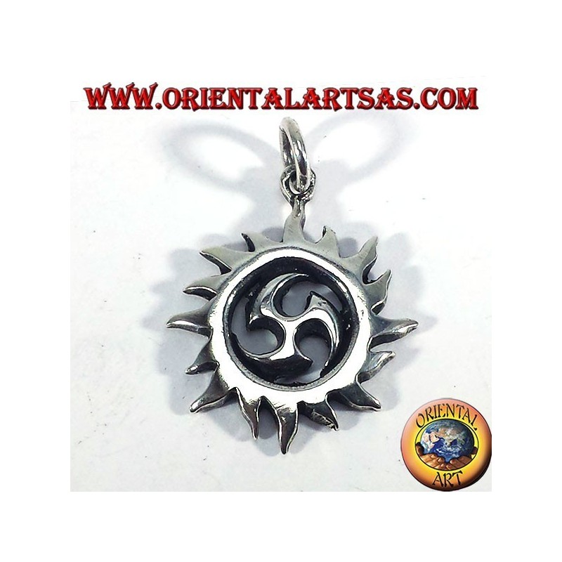 pendentif en argent Tomoe solaire
